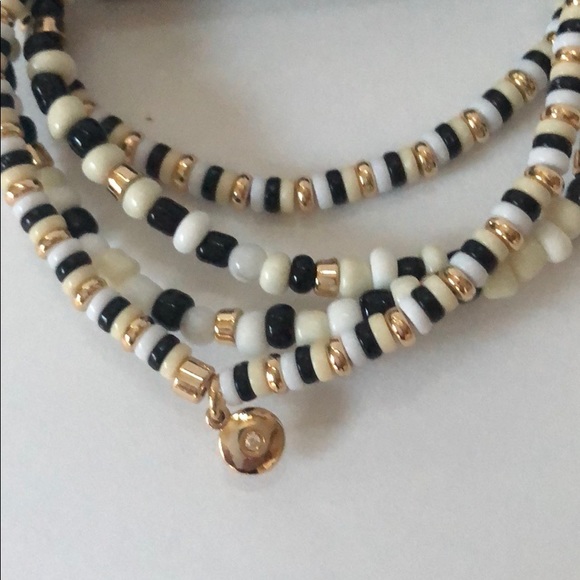 J. Crew Black Gold & White Stretch Bracelets (4) - Picture 2 of 5